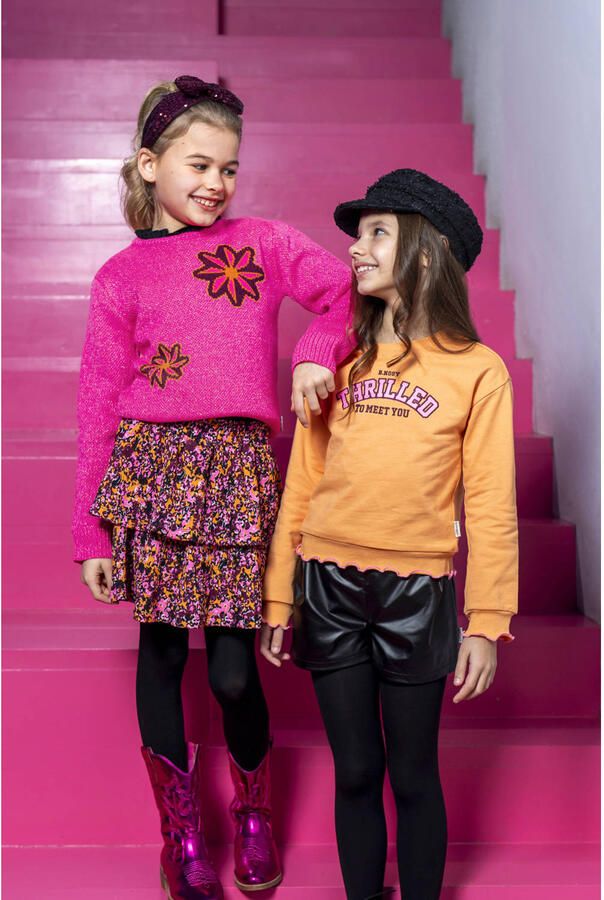 B.Nosy gebloemde sweater roze gebreid - Foto 2