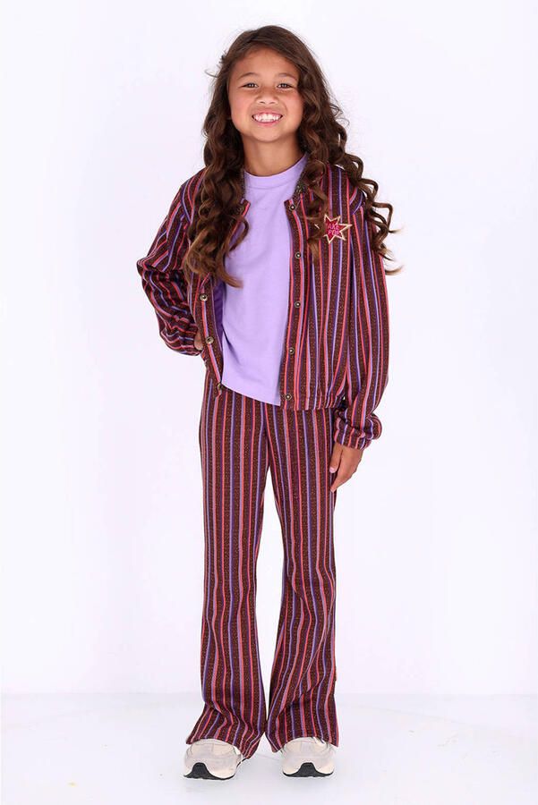 B.Nosy gestreepte flared broek bruin Meisjes Polyester Streep - Foto 2