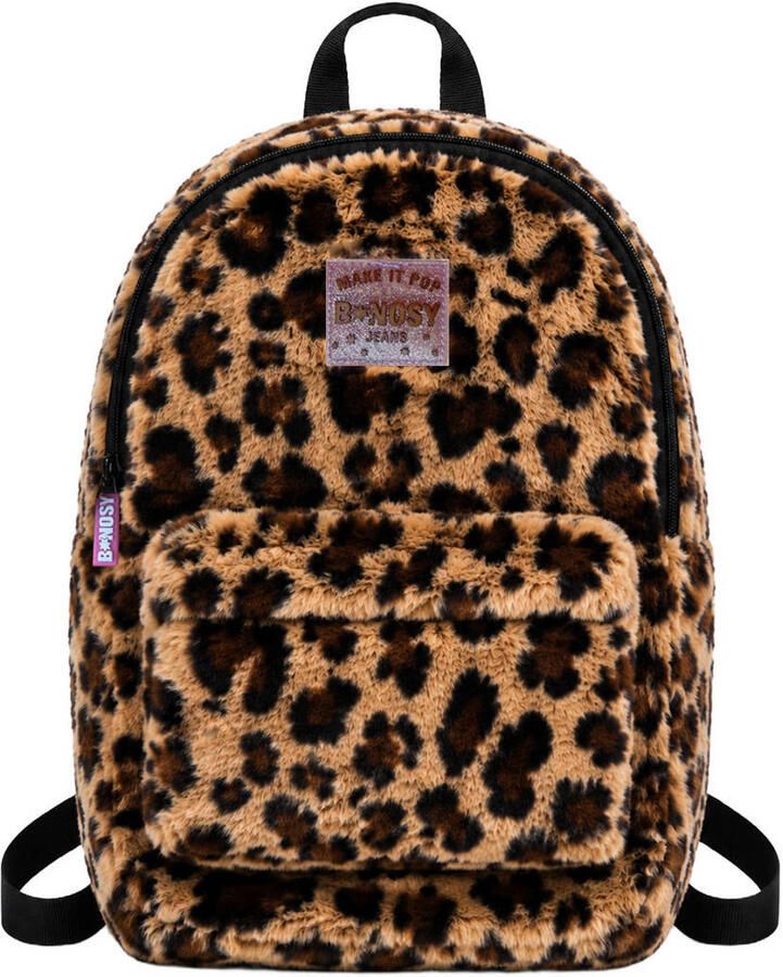 B.Nosy imitatiebont rugzak met panterprint bruin Meisjes Polyester Panterprint