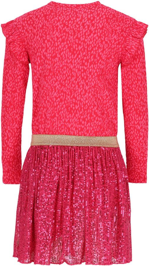 B.Nosy korte glitter jurk met pailletten en ruches roze - Foto 2