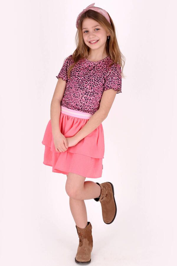 B.Nosy korte jurk met panterprint roze