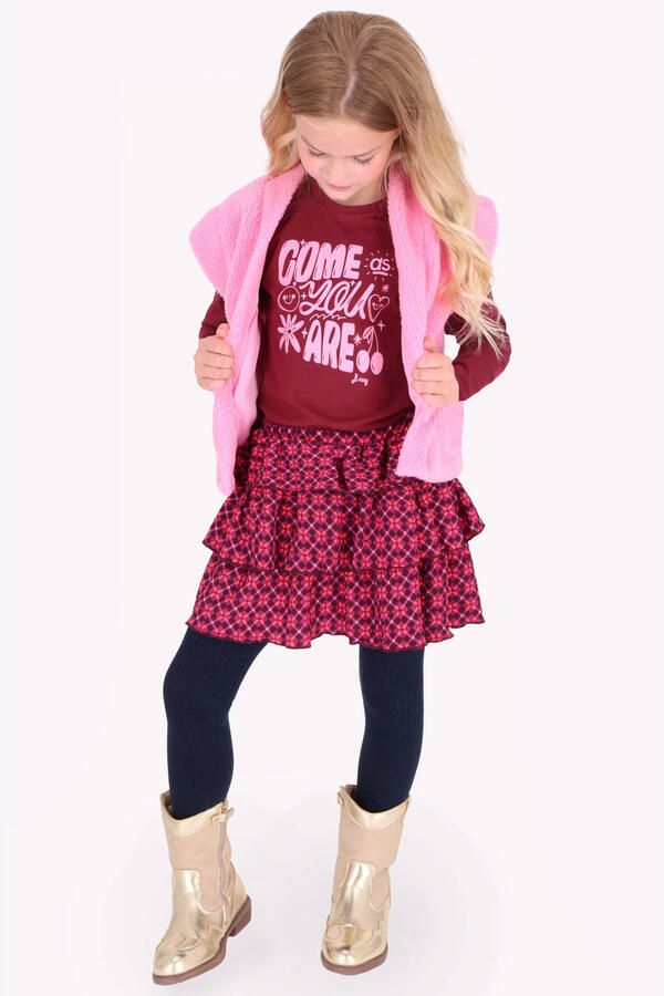 B.Nosy korte strokenrok met print roze - Foto 2