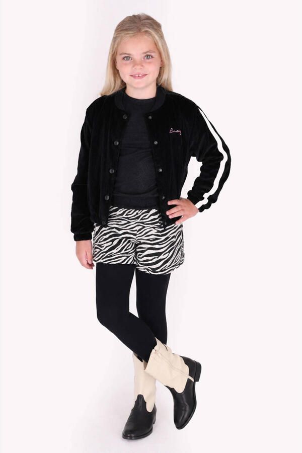 B.Nosy loose fit casual short met zebraprint zwart wit Korte broek Meisjes Polyester - Foto 2
