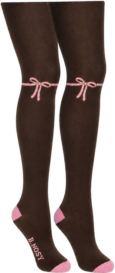 B.Nosy Marley katoenen maillot met print donkerbruin roze Meisjes Stretchkatoen