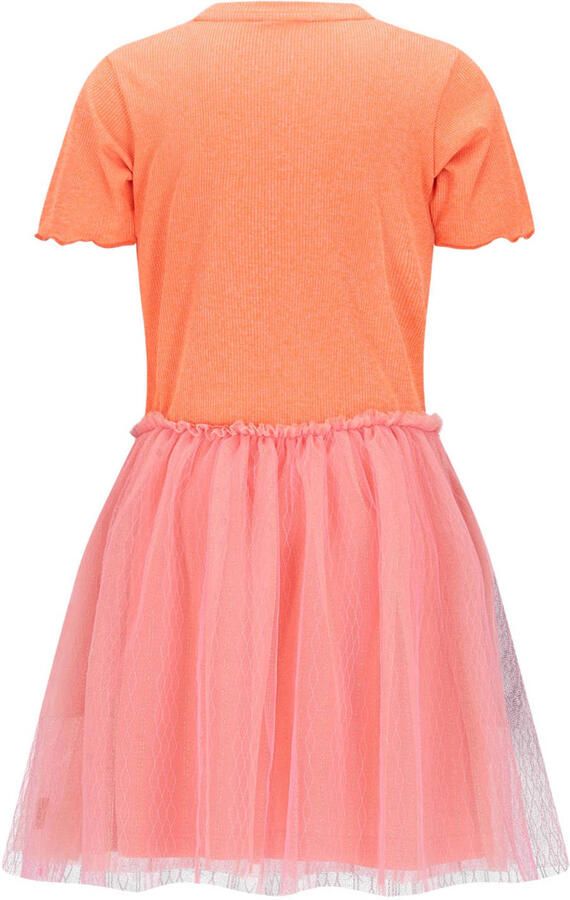 B.Nosy mesh midi jurk oranje - Foto 2