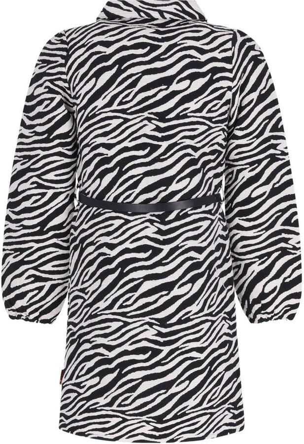 B.Nosy midi blousejurk met ceintuur en zebraprint zwart wit - Foto 2