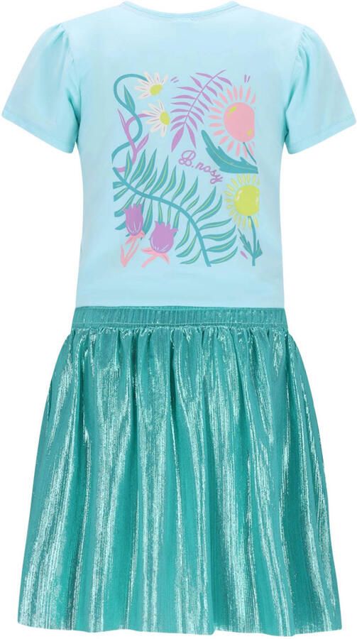 B.Nosy midi jurk met backprint lichtblauw - Foto 3