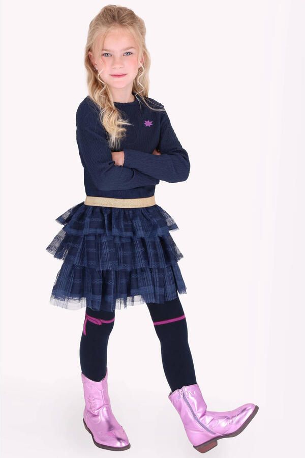 B.Nosy midi jurk met glitters donkerblauw