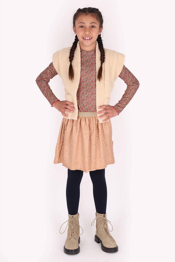B.Nosy midi jurk met print bruin Meisjes Katoen Ronde hals All over print - Foto 2