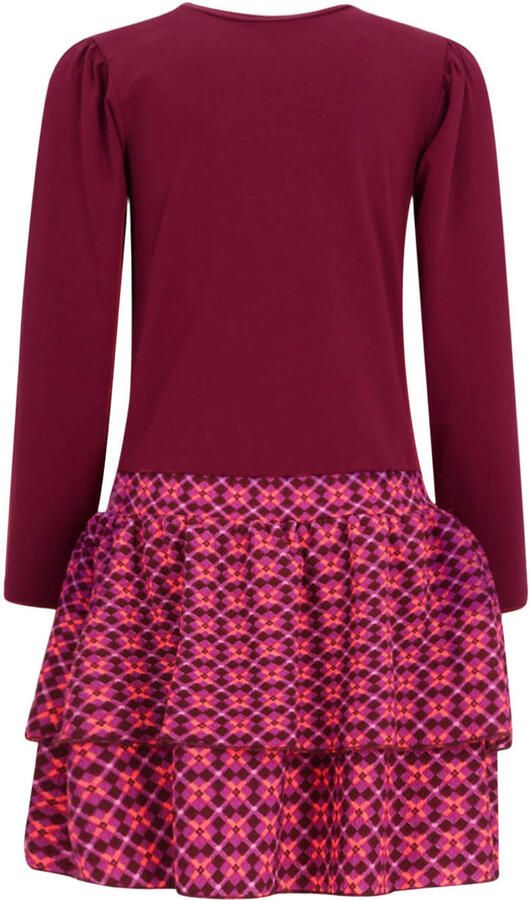 B.Nosy midi jurk met print donkerrood - Foto 2