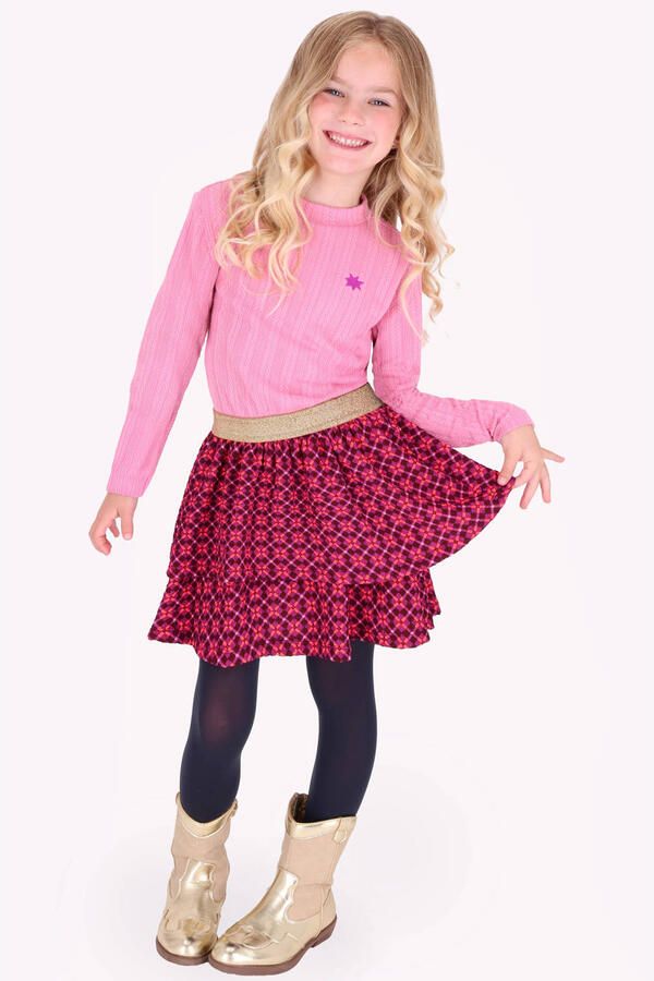 B.Nosy midi jurk met print roze