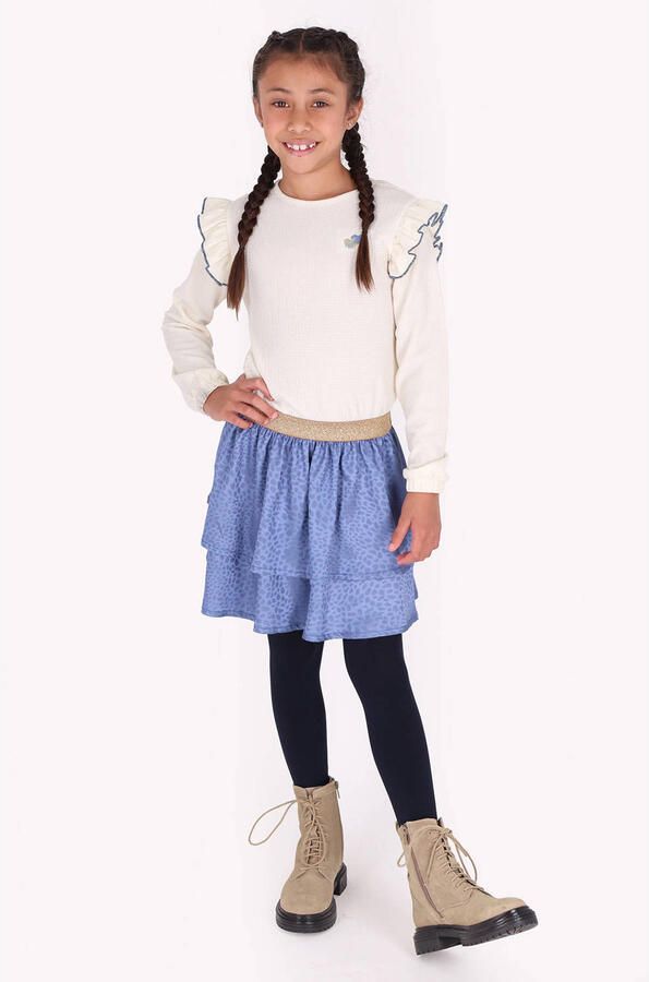 B.Nosy midi jurk met ruches blauw