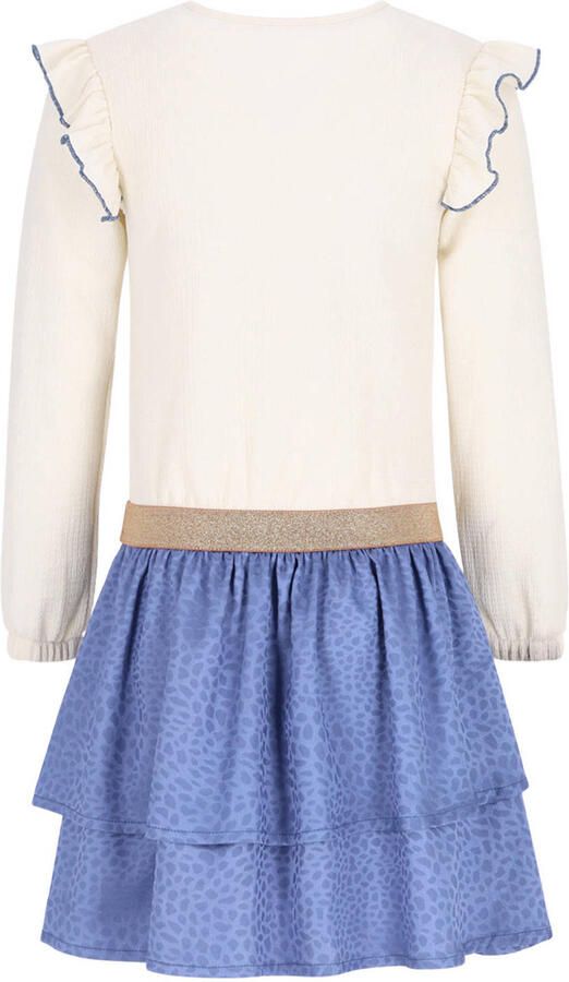 B.Nosy midi jurk met ruches blauw - Foto 2