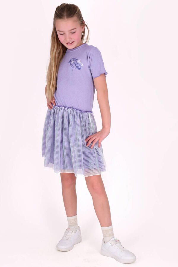 B.Nosy midi jurk met stippen lila