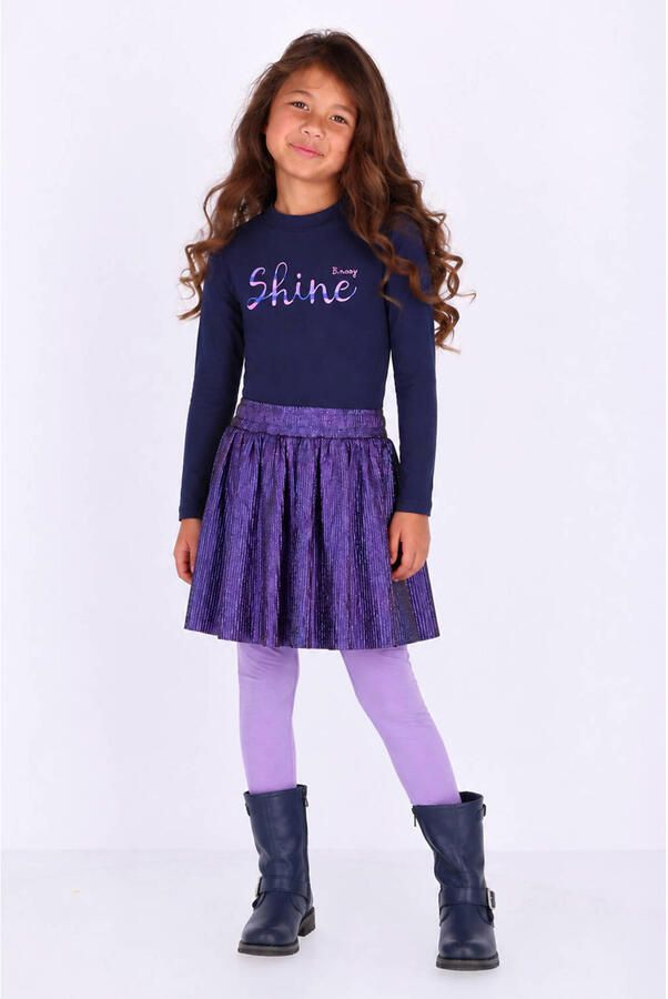 B.Nosy midi jurk met tekst donkerblauw paars