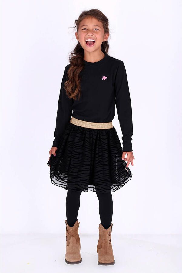 B.Nosy midi jurk met zebraprint zwart goud
