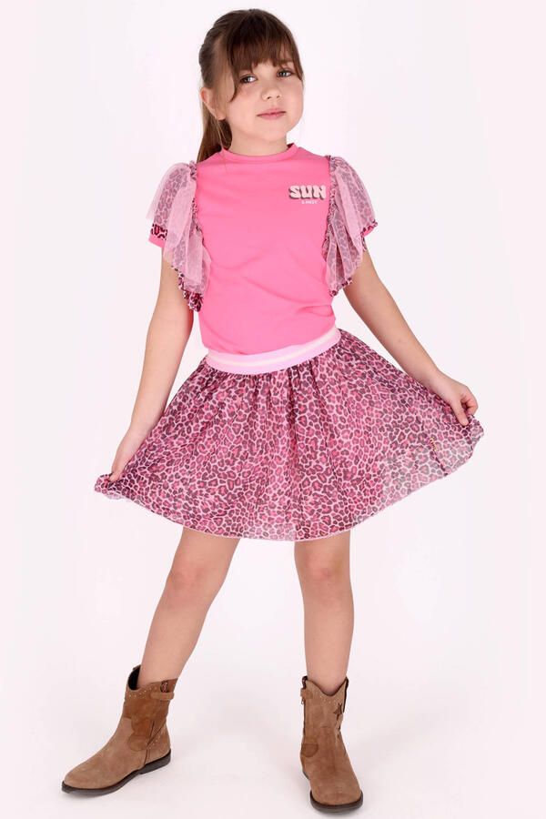 B.Nosy midi rok plooirok met panterprint roze