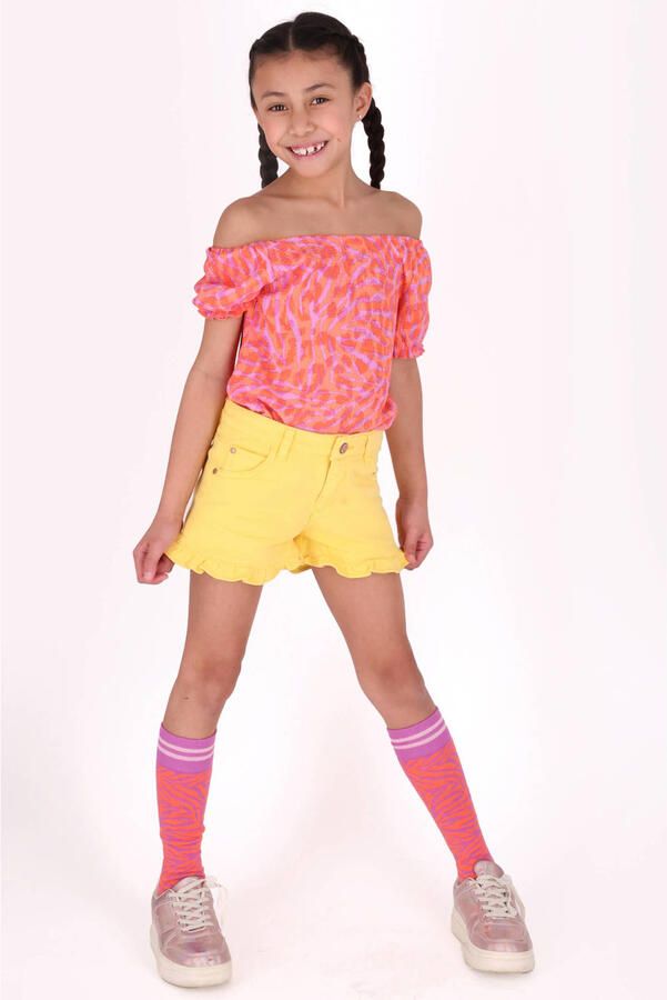 B.Nosy kniekousen met dierenprint roze lila