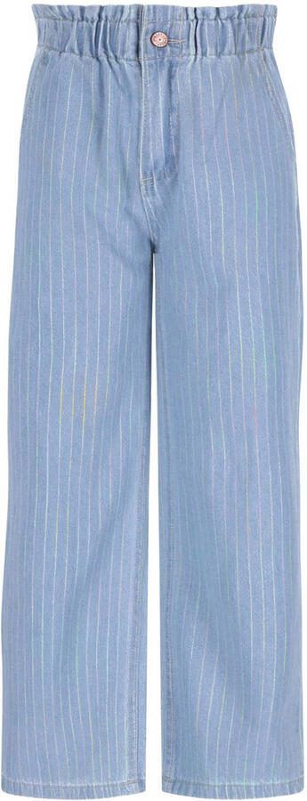 B.Nosy Patricia gestreepte straight leg jeans light blue denim