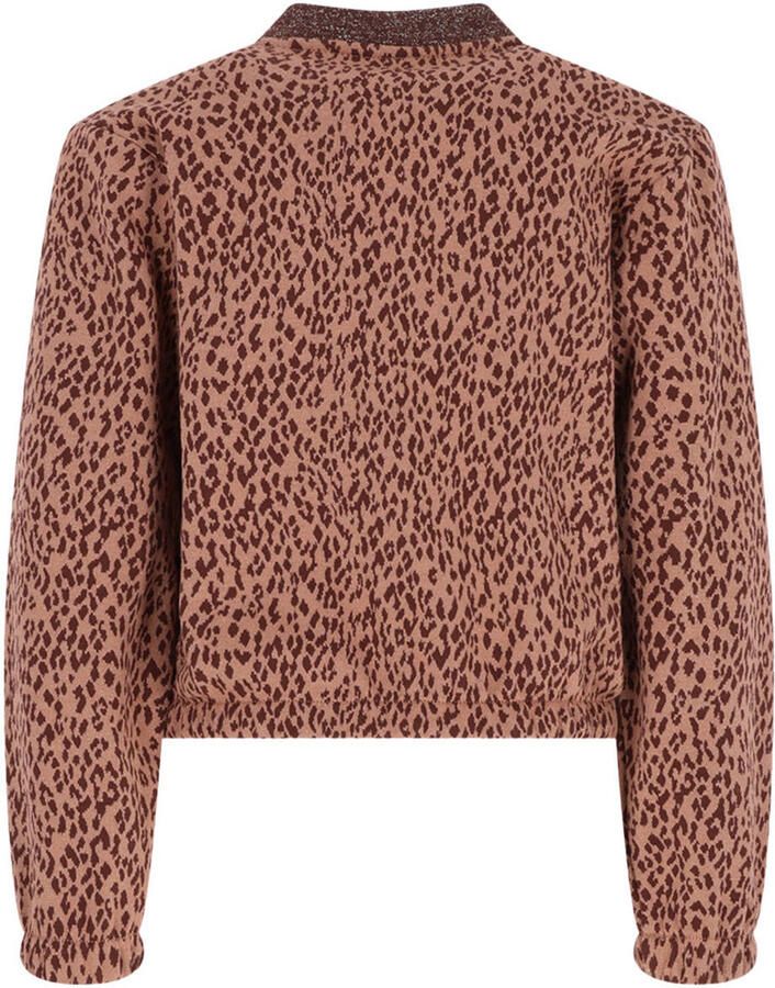 B.Nosy rechtvallend sweatvest met panterprint bruin Meisjes Polyester Ronde hals - Foto 2