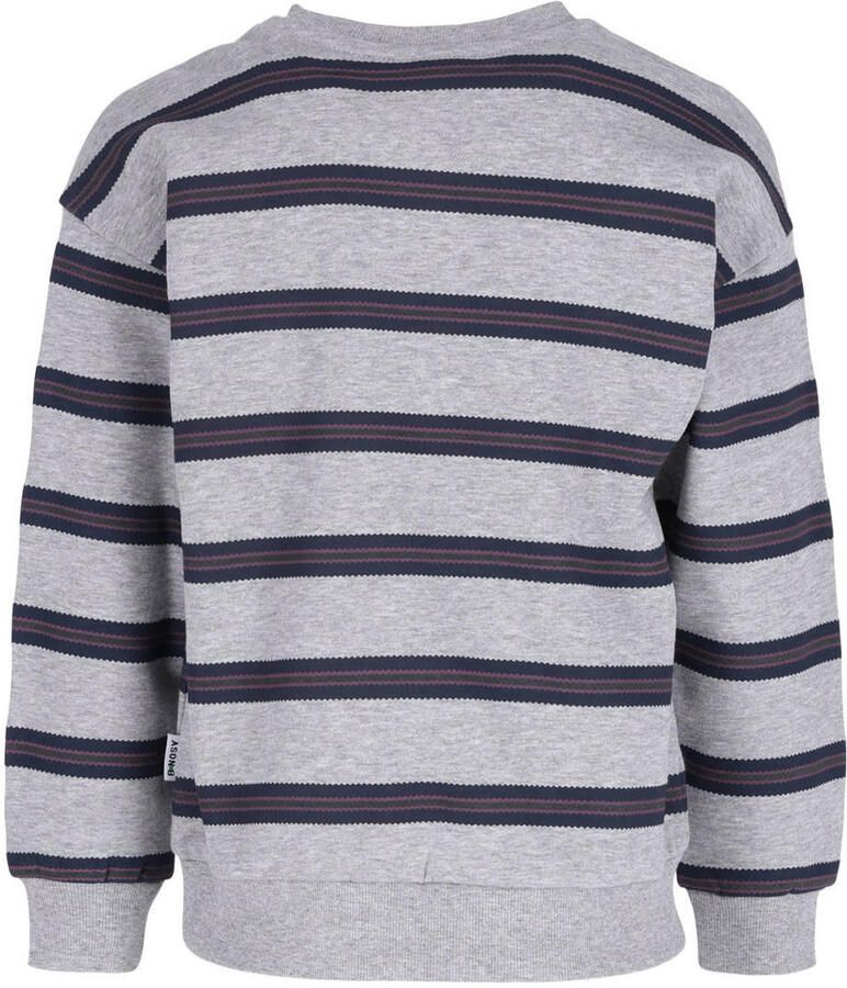 B.Nosy rechtvallende gestreepte sweater grijs Jongens Katoen Ronde hals - Foto 2