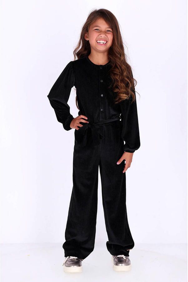 B.Nosy rechtvallende jumpsuit met ballonmouwen zwart