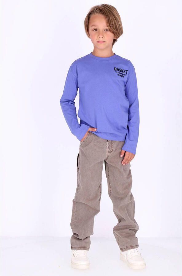 B.Nosy rechtvallende longsleeve met backprint Blauw Jongens Katoen Ronde hals