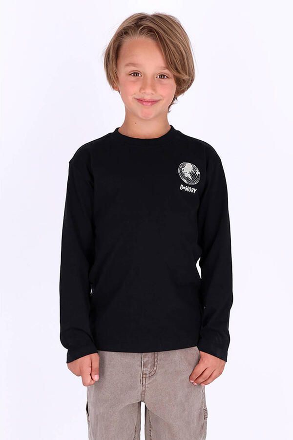 B.Nosy rechtvallende longsleeve met backprint Zwart Jongens Katoen Ronde hals