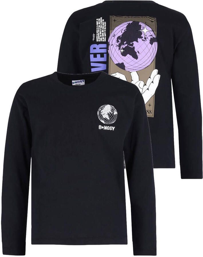 B.Nosy rechtvallende longsleeve met backprint Zwart Jongens Katoen Ronde hals - Foto 2