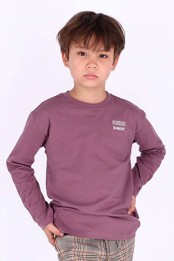 B.Nosy rechtvallende longsleeve met backprint paars