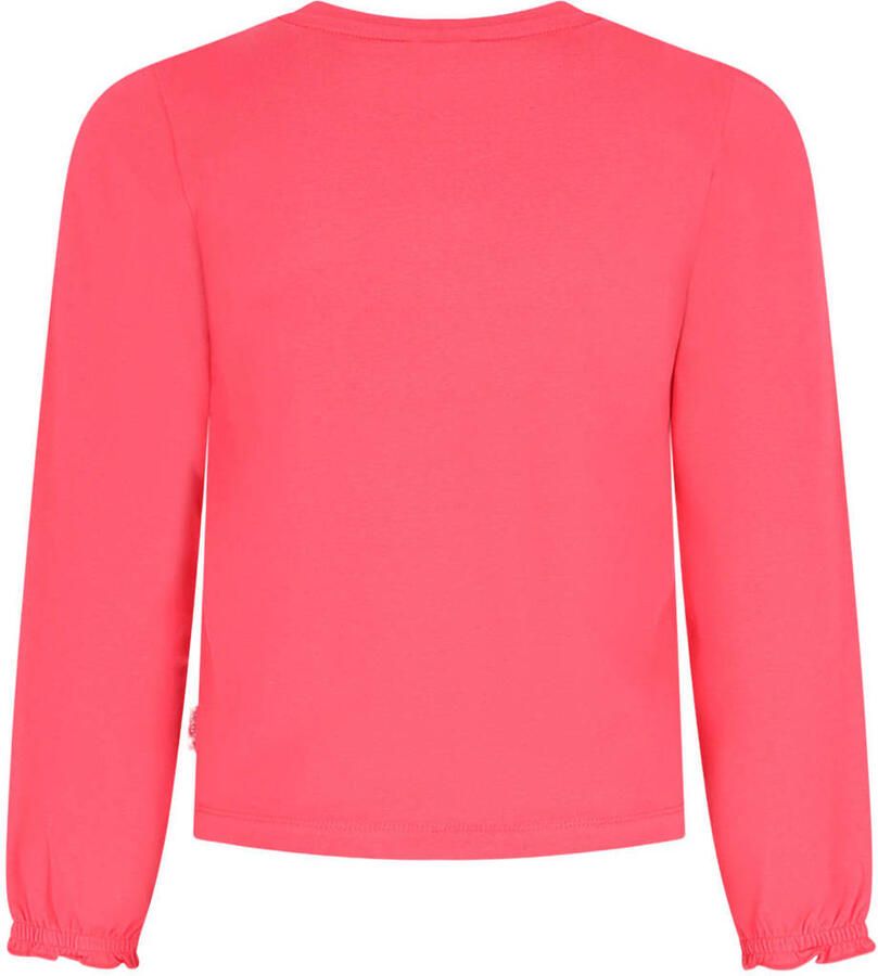 B.Nosy rechtvallende longsleeve met print koraalrood