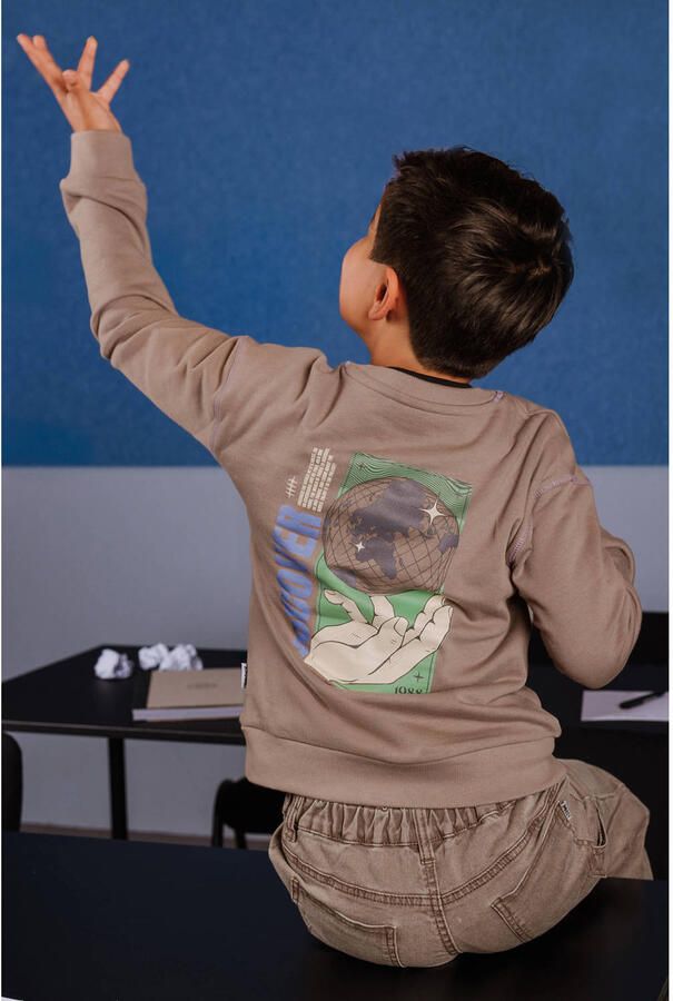 B.Nosy rechtvallende sweater met backprint bruin - Foto 2