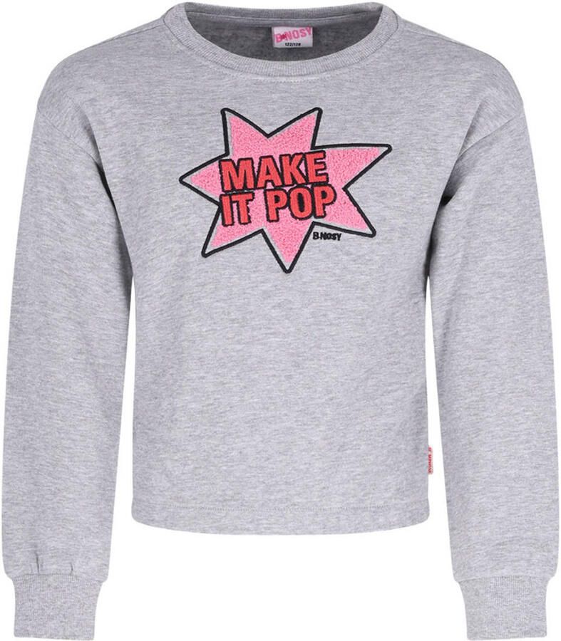 B.Nosy rechtvallende sweater met print grijs