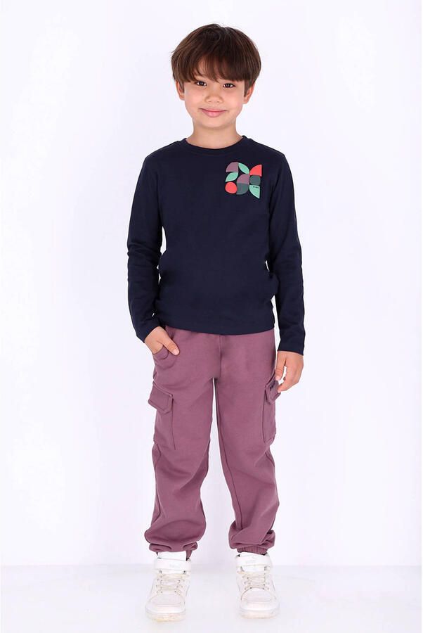 B.Nosy rechtvallende sweater met print Blauw Jongens Katoen Ronde hals