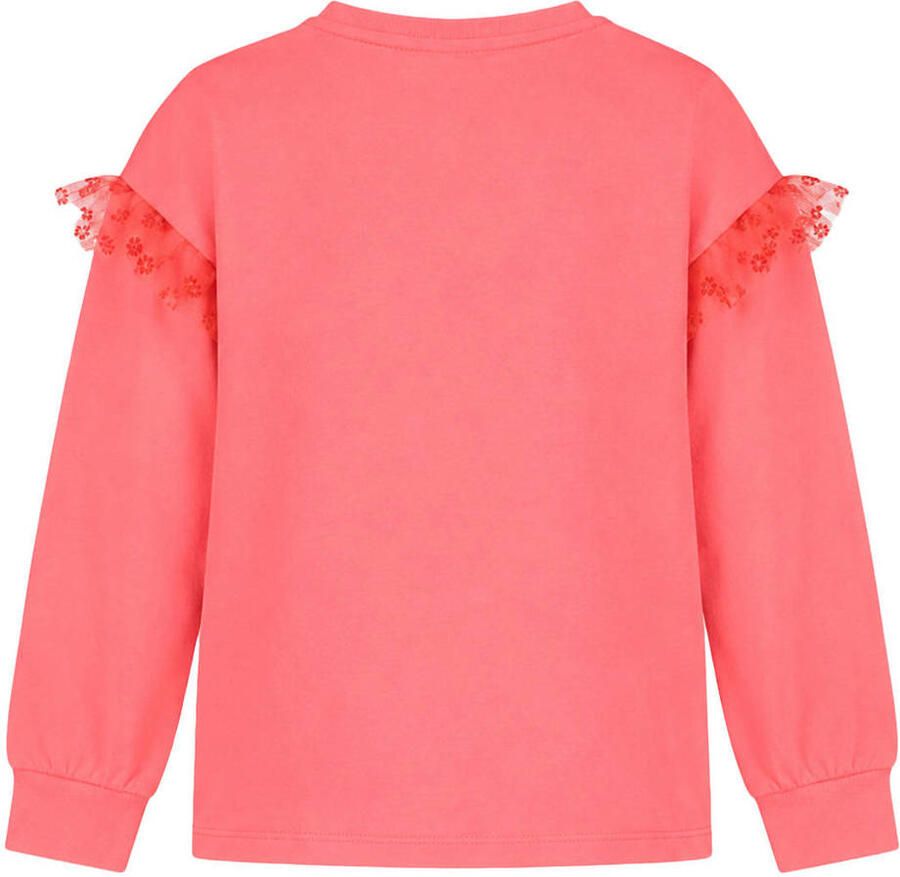 B.Nosy rechtvallende sweater met tule en print koraalroze Printopdruk - Foto 2