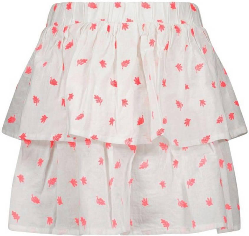 B.Nosy rok met all over print wit fluor roze Meisjes Katoen All over print 122 128