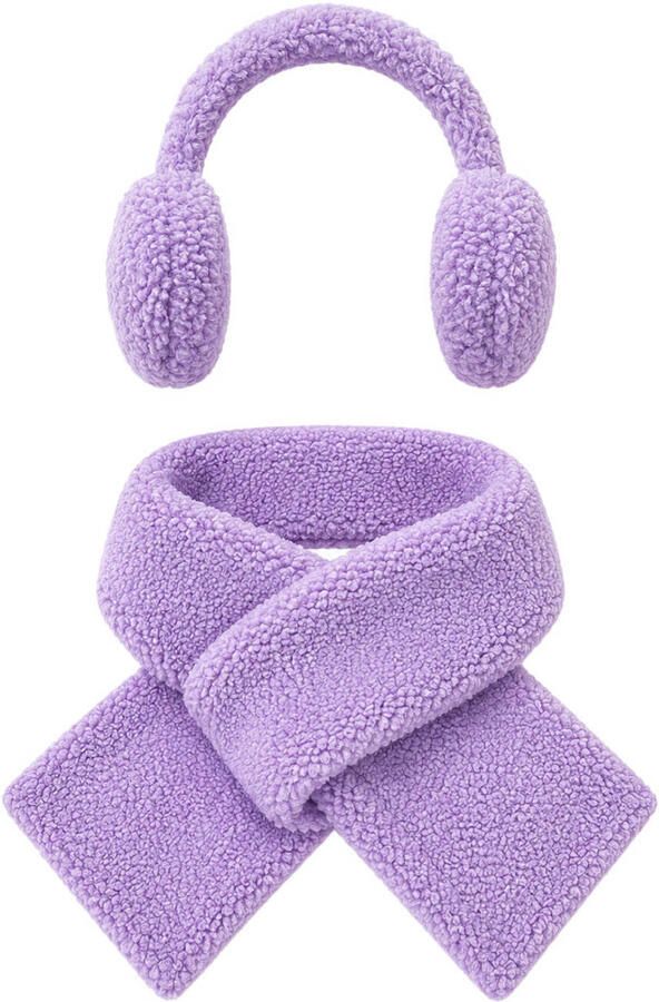 B.Nosy sjaal + oorwarmers paars Muts sjaal Meisjes Teddy
