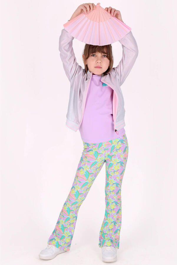 B.Nosy slim gebloemde legging lila