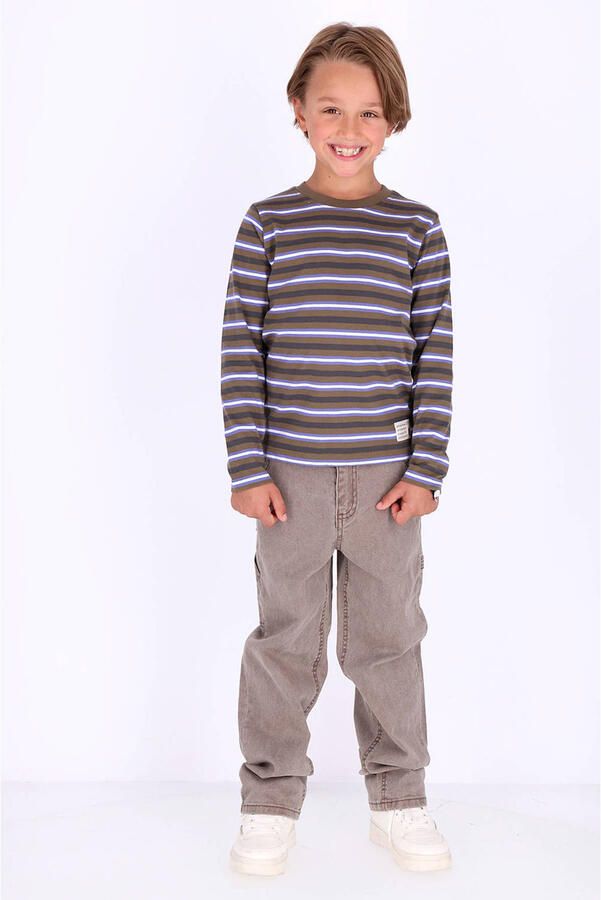 B.Nosy straight leg casual broek grijsbruin