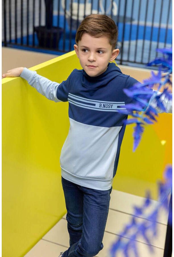 B.Nosy sweater blauw Jongens Katoen Opstaande kraag Meerkleurig 158-164 - Foto 3