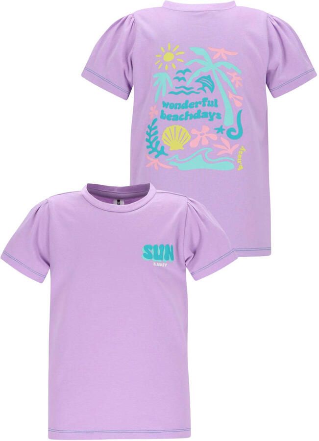 B.Nosy T-shirt met backprint lila - Foto 2