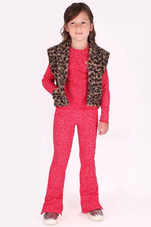B.Nosy teddy rechtvallend gilet met panterprint bruin Panterprint