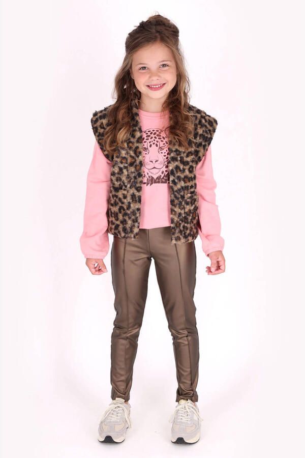 B.Nosy teddy rechtvallend gilet met panterprint bruin Panterprint - Foto 3