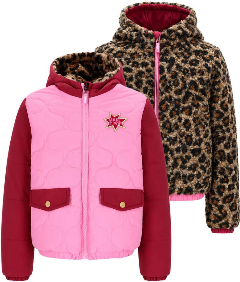 B.Nosy teddy winterjas met panterprint roze