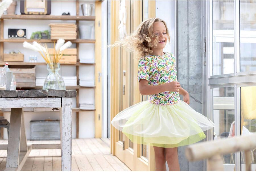 B.Nosy tule rok gifgroen Meisjes Polyester Bloemen 134 140 - Foto 2