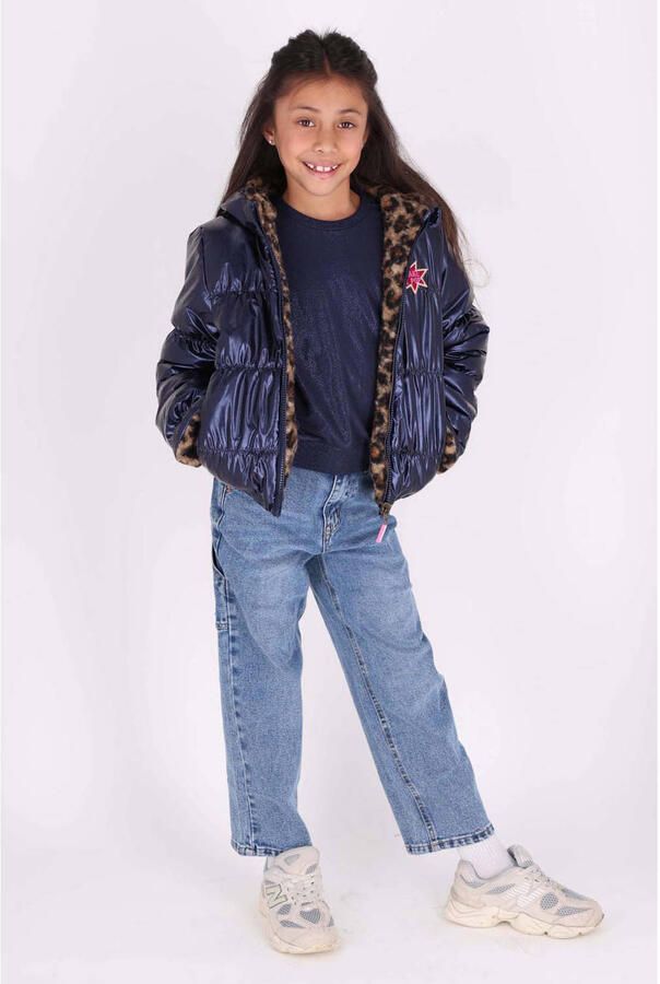 B.Nosy winterjas met panterprint donkerblauw