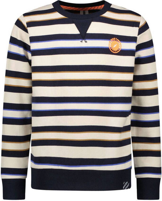 B.Nosy gestreepte sweater donkerblauw ecru