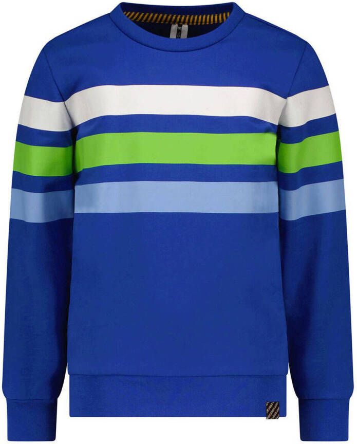 B.Nosy gestreepte sweater kobaltblauw wit groen