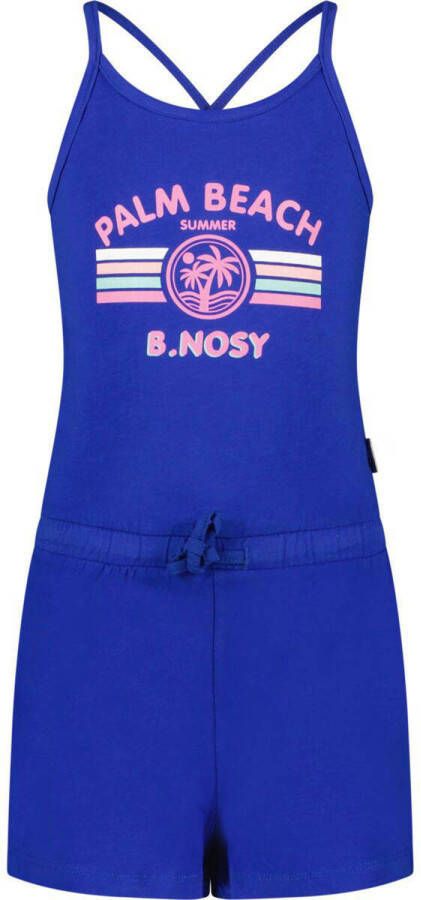 B.Nosy jumpsuit met printopdruk kobaltblauw Meisjes Stretchkatoen Ronde hals 146-152