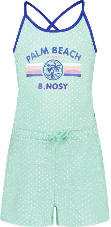 B.Nosy playsuit met stippen mintgroen Meisjes Stretchkatoen Ronde hals 146-152
